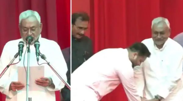 Photo of नीतीश कुमार 8वीं बार बिहार के CM बने, तेजस्वी ने पैर छूकर लिया आशीर्वाद