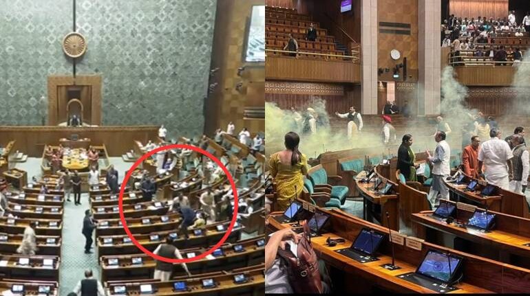 Photo of लोकसभा की सुरक्षा में भारी चूक, विजिटर गैलरी से नीचे कूदे 2 युवक, संसद में भारी अफरातफरी