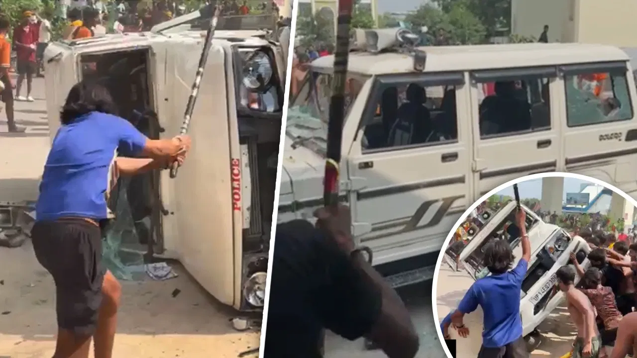 Photo of गाजियाबाद में कांवड़ियों ने मचाया उत्पात, POLICE’ लिखी गाड़ी में की तोड़फोड़