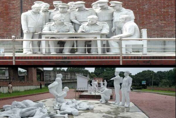 Photo of Bangladesh में तोड़ी गई PAK सेना के सरेंडर वाली मूर्तियां