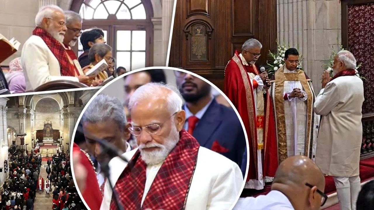 Photo of क्रिसमस पर पीएम मोदी पहुंचे दिल्ली के कैथेड्रल चर्च ऑफ द रिडेम्पशन, प्रार्थना सभा में लिया हिस्सा