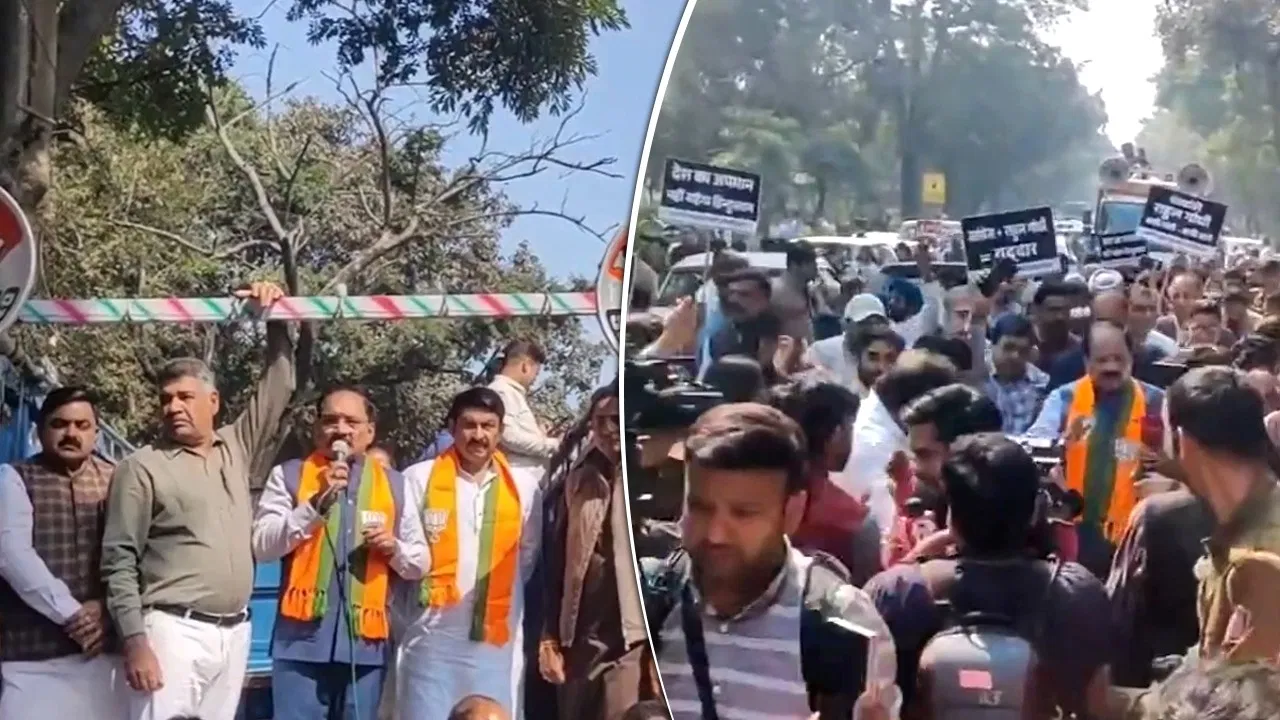 Photo of भारत मंडपम में AI समिट पर सियासी संग्राम, बीजेपी का कांग्रेस मुख्यालय पर प्रदर्शन