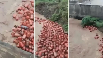 Photo of महाराष्ट्र: पातालगंगा नदी में बहे 3,000 LPG गैस सिलेंडर, वायरल वीडियो ने बढ़ाई चिंता
