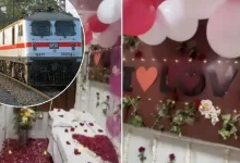 Photo of फर्स्ट AC कोच को बना दिया ‘हनीमून सुइट’, वीडियो वायरल